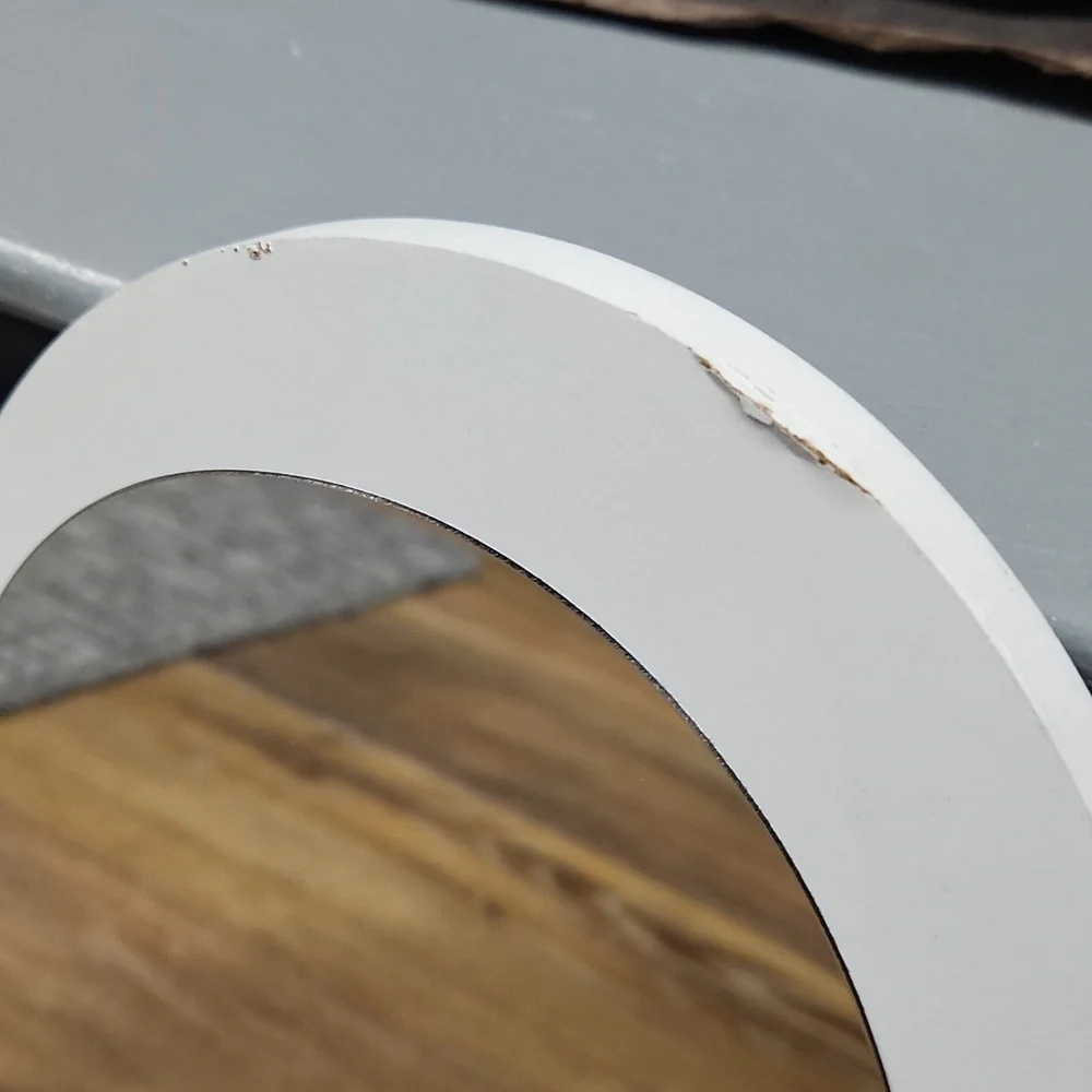 White Wood Cloud Mirror